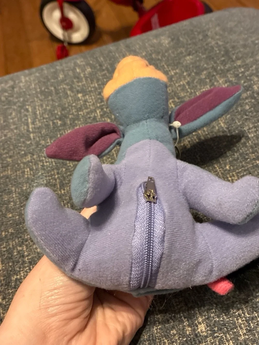 Disney Eeyore Plush Keychain - Blue with Pink Accents
